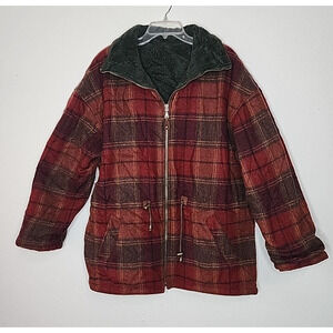 Braetan M Reversible Coat Green Corduroy Plaid Wool Blend Barn Chore Utility
